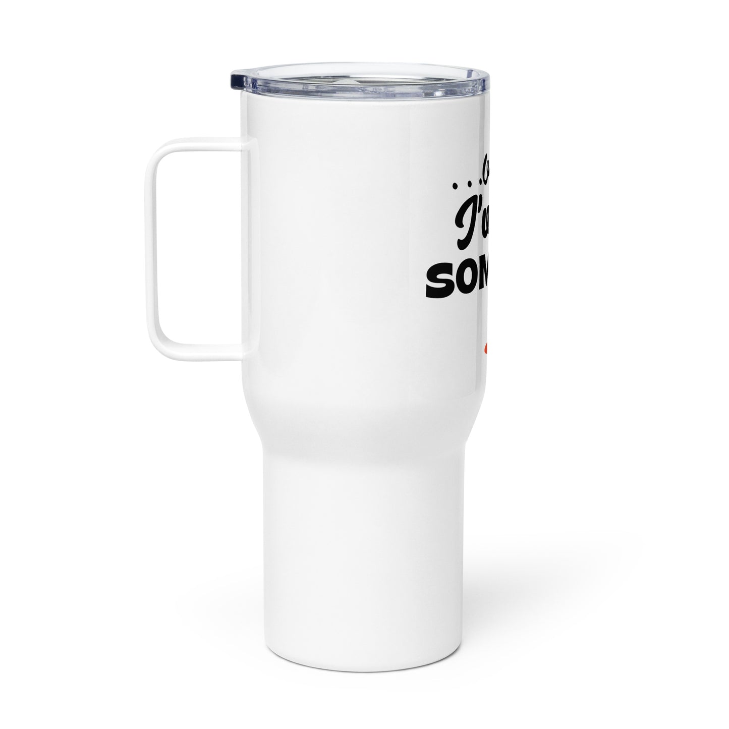 Travel mug with a handle